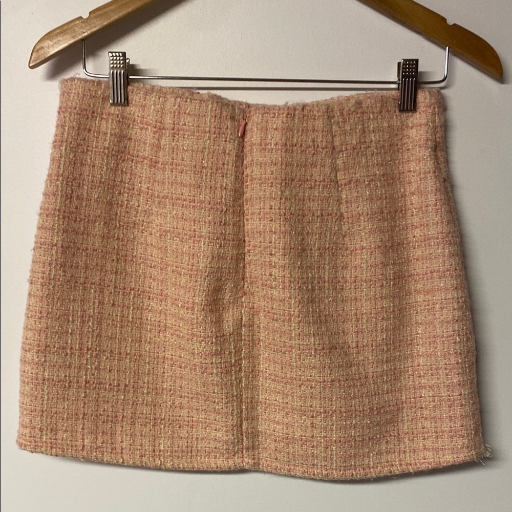 ELODIE Chic Pink Tweed Skirt Button down - Picture 3 of 8